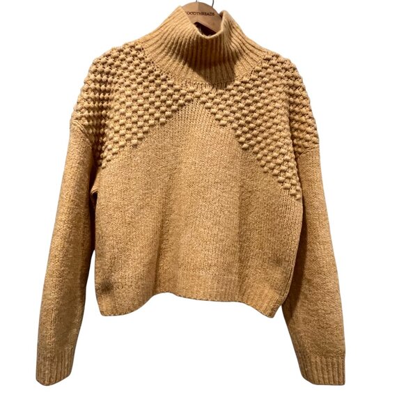 Free People Bradley Turtleneck Sweater, Yellow, L - Picture 1 of 14